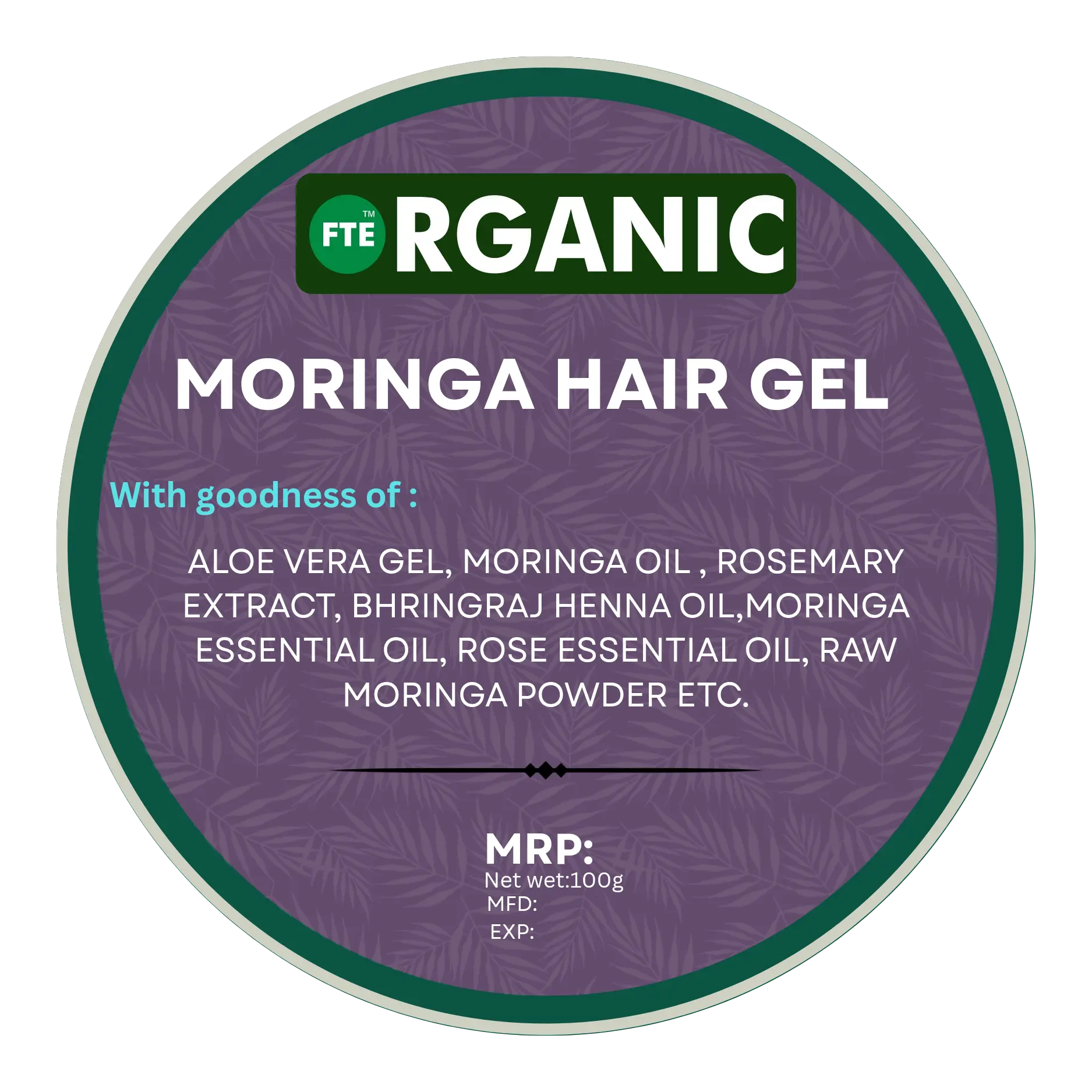 FTE Organic Moringa hair gel - FTEOrganic.com